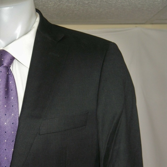 Hugo Boss Reda Super 100 Solid Charcoal Two Button Suit 36R NWT